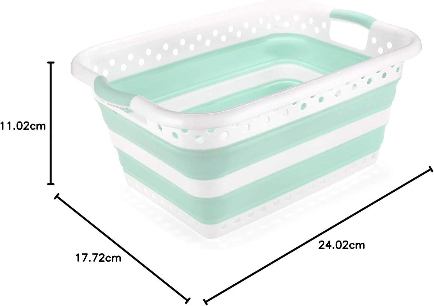 Addis 45L Foldable Rectangular Laundry Basket – White & Aqua Haze image 6