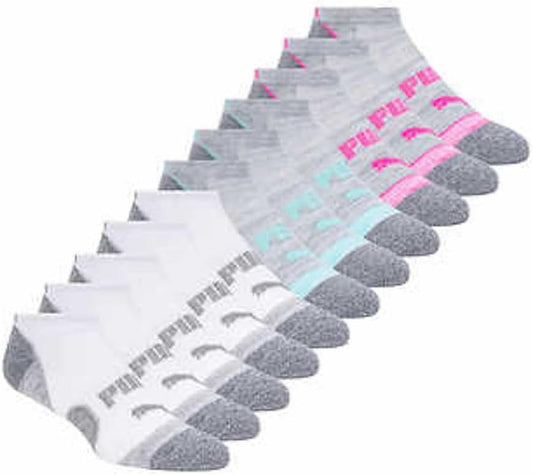 PUMA Women's Repreve Athletic Low Cut Socks – 12 Pairs (White) image 2
