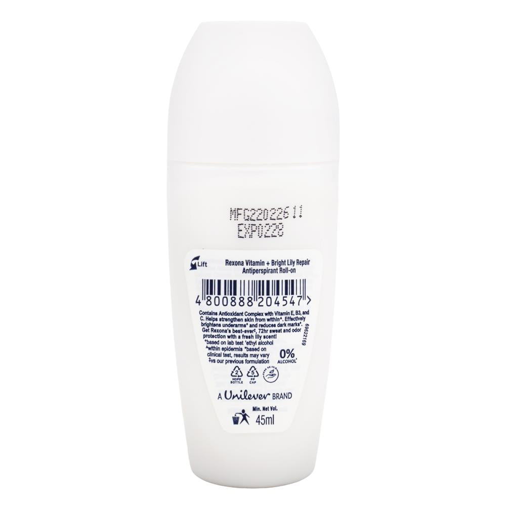 Rexona Vitamin+Bright Lily Repair Antiperspirant Roll-On 45mL image 3