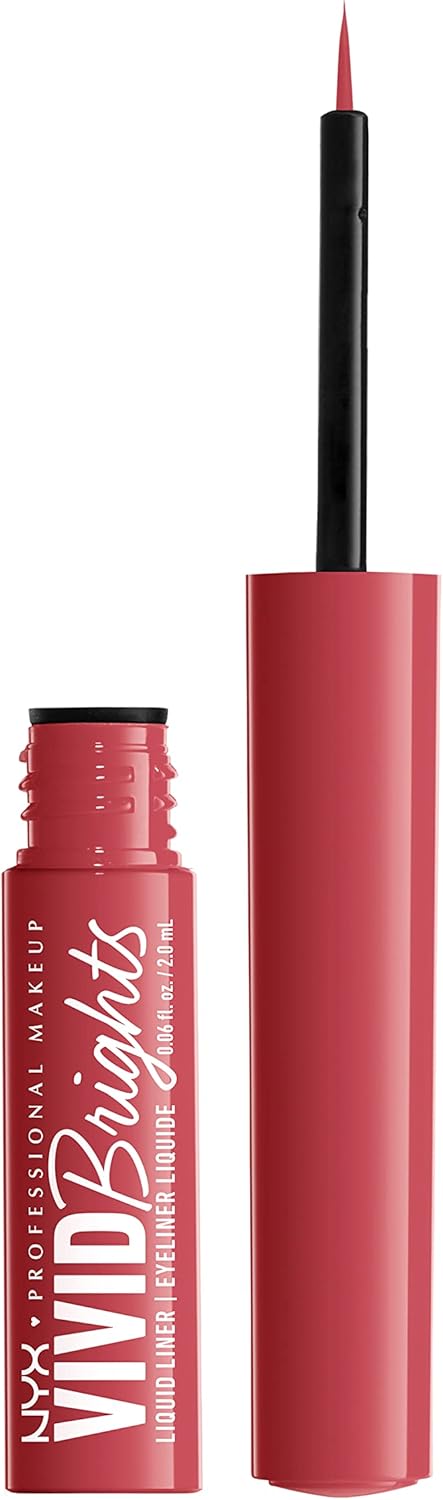 NYX Professional Makeup Vivid Brights Matte Liquid Eyeliner - On Red image 8