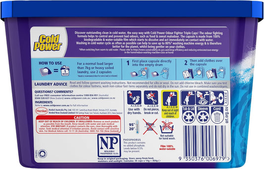 Cold Power Odour Fighter Triple Laundry Detergent Capsules 26 Pack 364g image 2