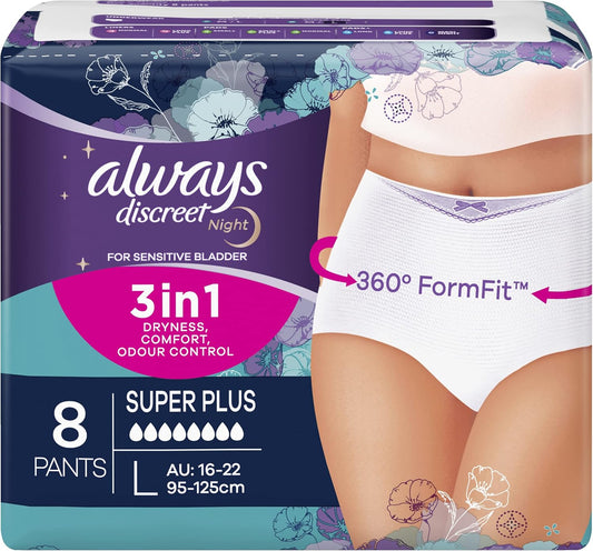 Always Discreet Incontinence Underwear Super Plus Large 8 Pack image 2