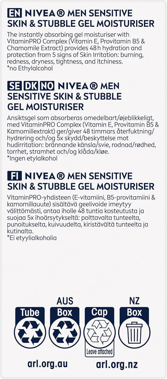 NIVEA MEN Sensitive Skin & Stubble Gel Moisturiser 50ml image 2