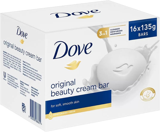 Dove Original Beauty Cream Bar, 16 x 135g, 3-in-1 Moisturising Soap image 2