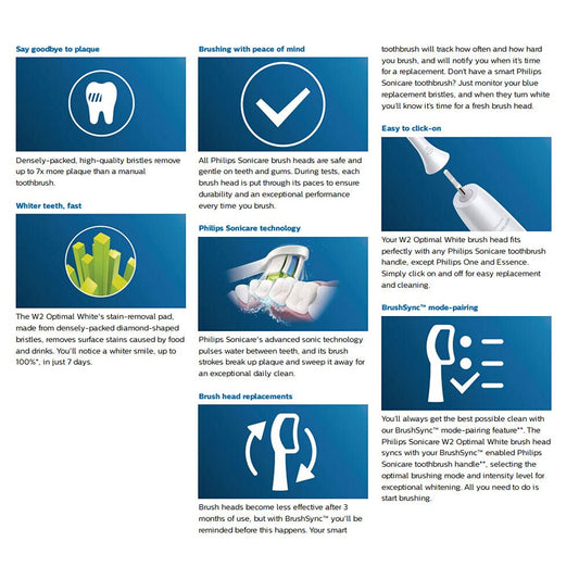 Philips Sonicare W2 Optimal White Standard Electric Toothbrush Heads, 8-Pack image 2