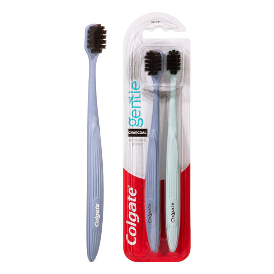 Colgate Soft Bristles Charcoal Toothbrush, Multicolor (Pack Of 2) image 2