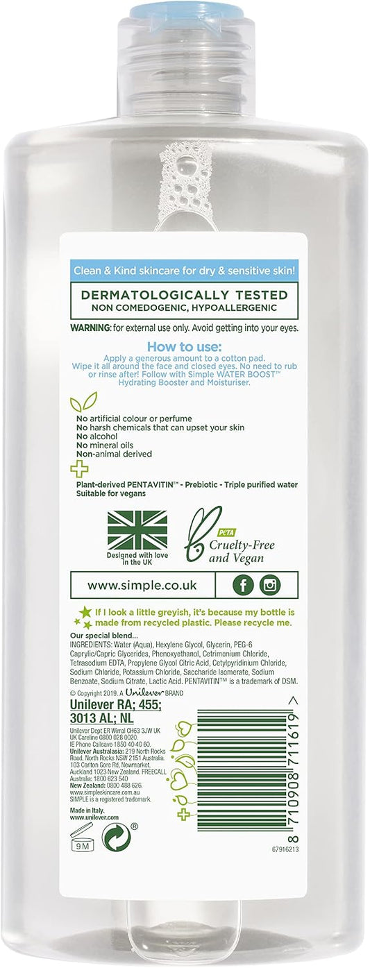Simple Kind to Skin Micellar Cleansing Water 400mL image 2