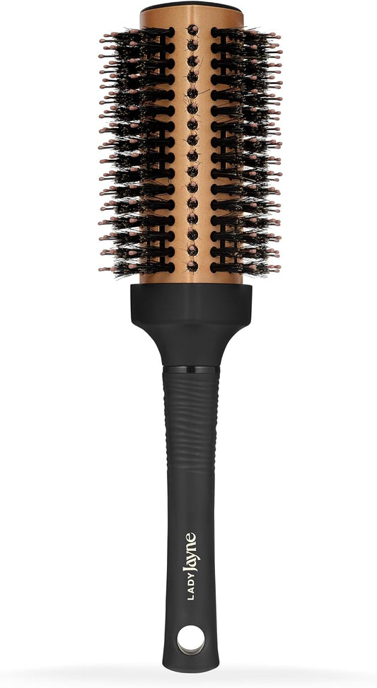 Lady Jayne Salon Pro Angled Vent Brush – Ceramic Copper Barrel with Boar Bristles for Straight, Voluminous Hair image 2