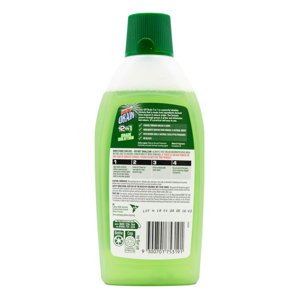 Easy-Off 2-in-1 Eucalyptus Gel Drain Cleaner 500ml image 3