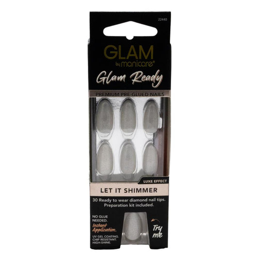 Manicare Glam Ready Pre-Glued Nails - Let It Shimmer image 2