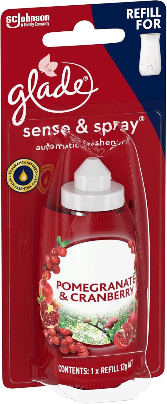 Glade Sense and Spray Refill, Pomegranate and Cranberry Scent, Use with Glade Automatic Air Freshener, Home Fragrance Infused with Essential Oils, 12g, 1 Pack image 2