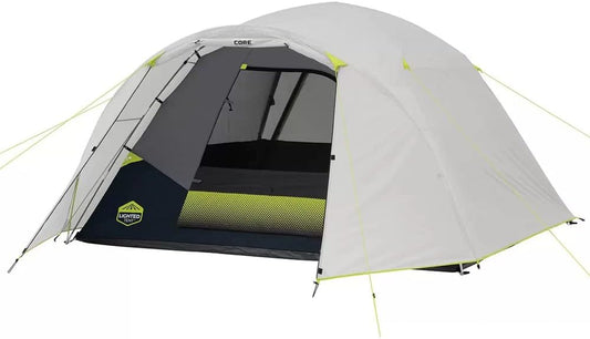 Core 6-Person Lighted Dome Tent Set with Sleeping Bags