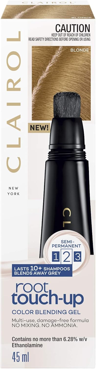 Clairol Root Touch-Up Colour Blending Gel, 8 Blonde, Blends Greys, Ammonia-Free