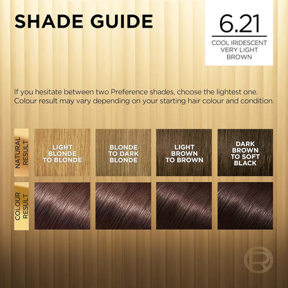 L'Oréal Paris Préférence Permanent Hair Colour 6.21 Cool Iridescent Very Light Brown image 5