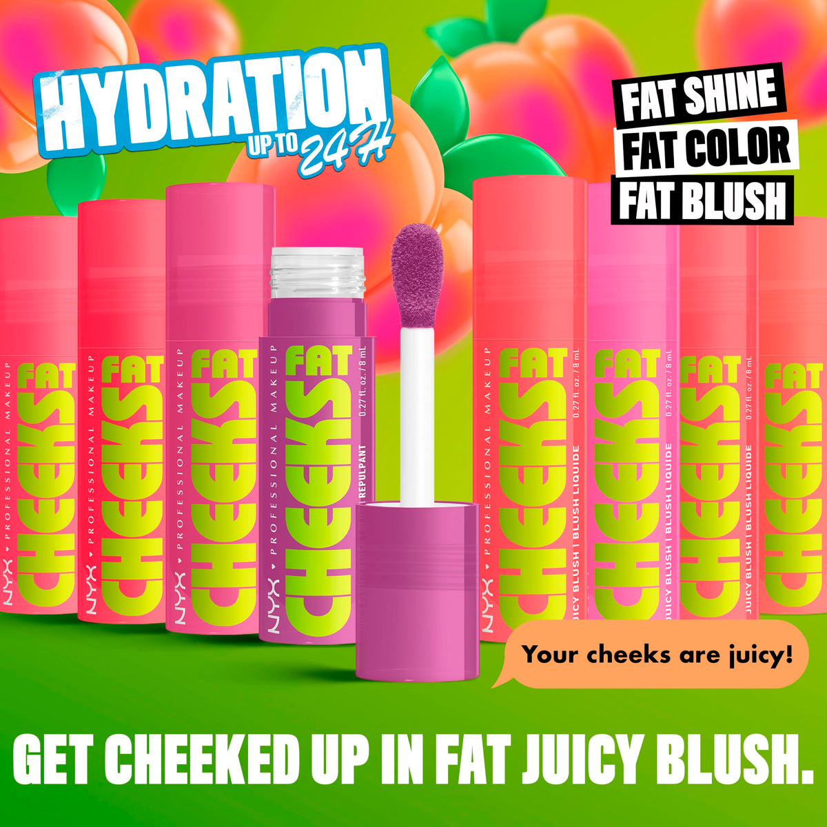 NYX Professional Makeup Fat Cheeks Juicy Liquid Blush - Bouncin' Berry image 4