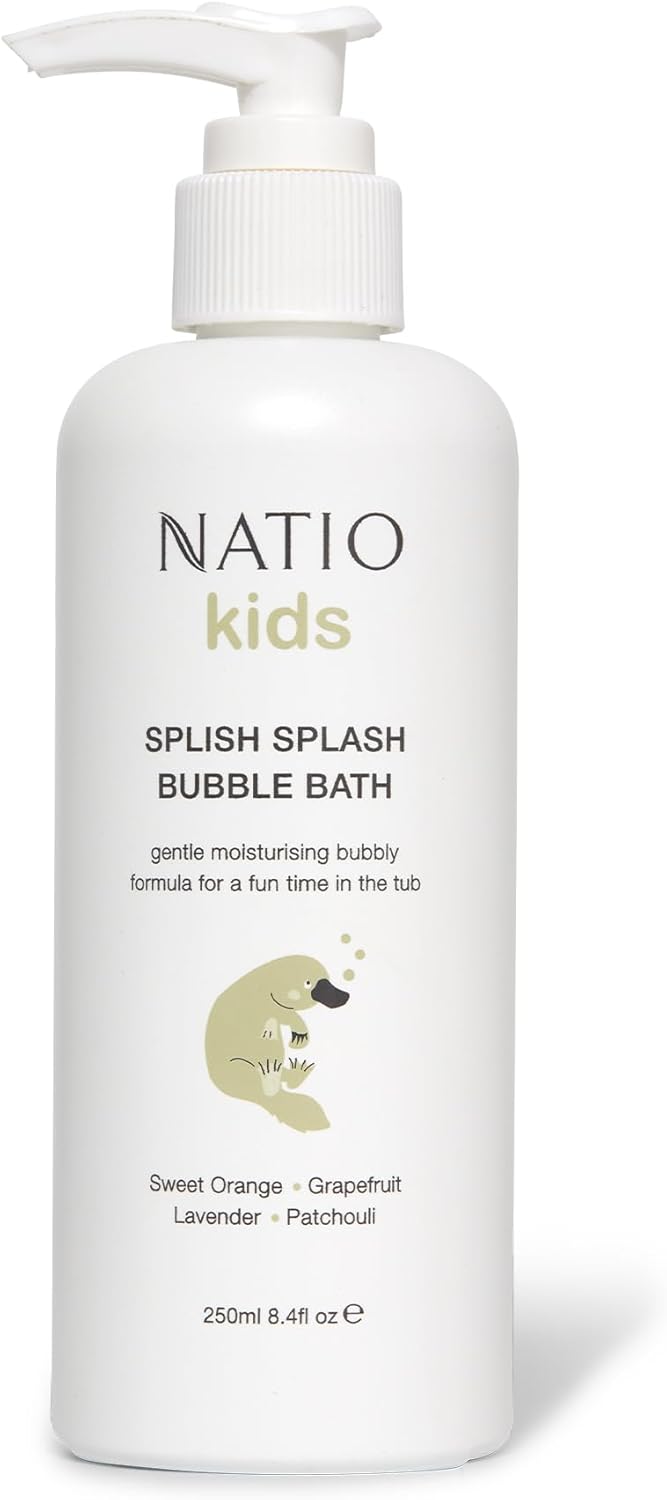 Natio Kids Splish Splash Bubble Bath 250ml – Gentle, Dermatologically Tested Formula for Toddlers to Tweens