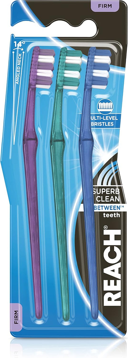 Reach Superb Clean Between Teeth Firm Toothbrush, Pack of 3