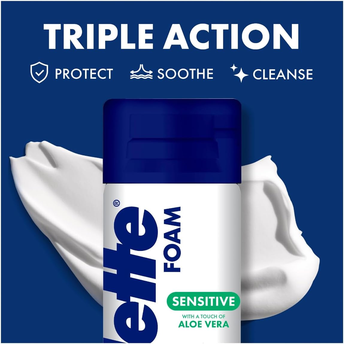 Gillette Sensitive Skin Soothing Aloe Vera Shaving Foam 245g image 7