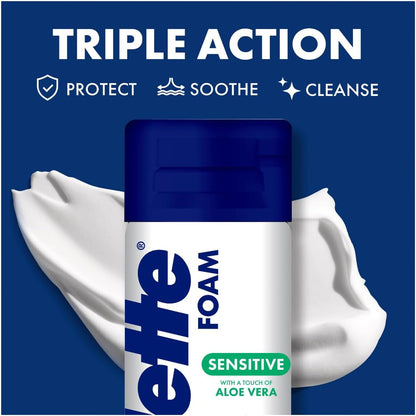Gillette Sensitive Skin Soothing Aloe Vera Shaving Foam 245g image 7