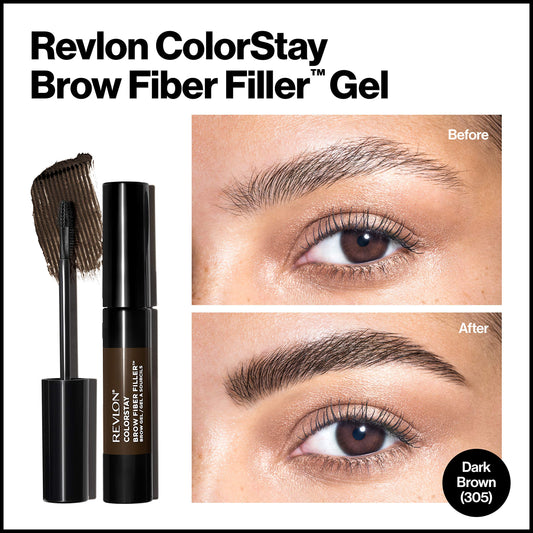 REVLON ColorStay Brow Fiber Filler Eyebrow Gel, 305 Dark Brown, 7ml image 2