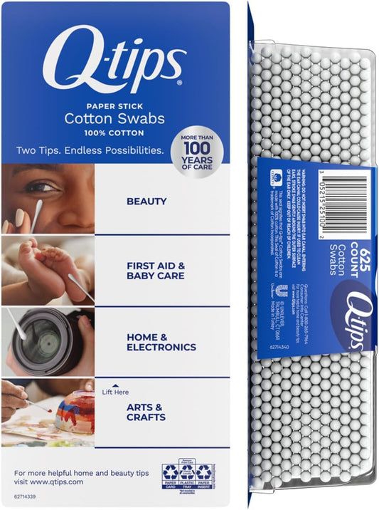 Q-tips Cotton Swabs 3-Pack, 625 Count Each, Paper Sticks image 2