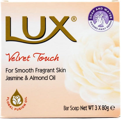 Lux Velvet Touch Jasmine & Almond Oil Soap Bar 3-Pack