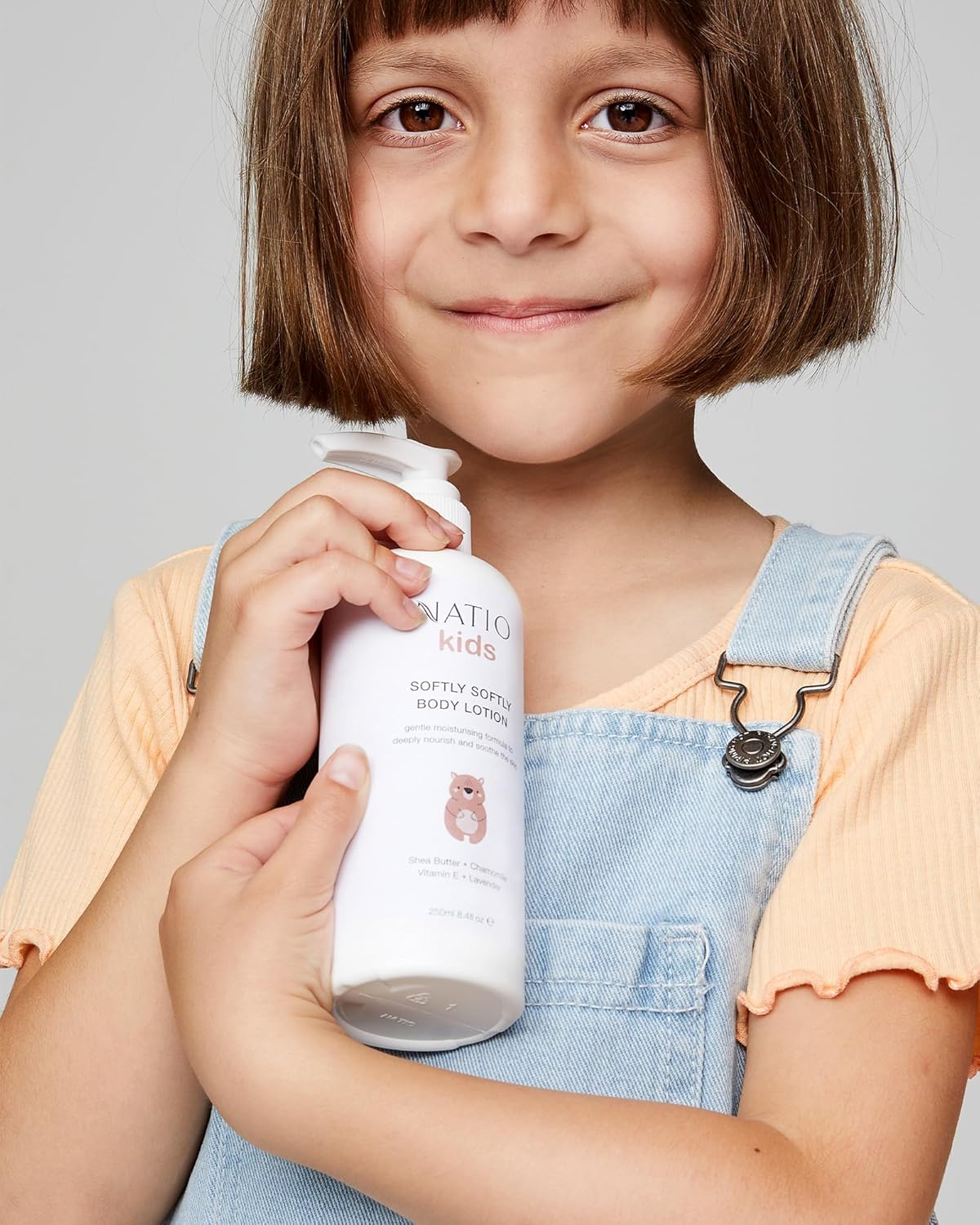 Natio Kids Softly Softly Body Lotion 250ml – Hydrating Moisturiser with Grape Seed, Shea Butter, Chamomile, Lavender, Geranium & Grapefruit – Dermatologically Tested – Made in Aust image 2