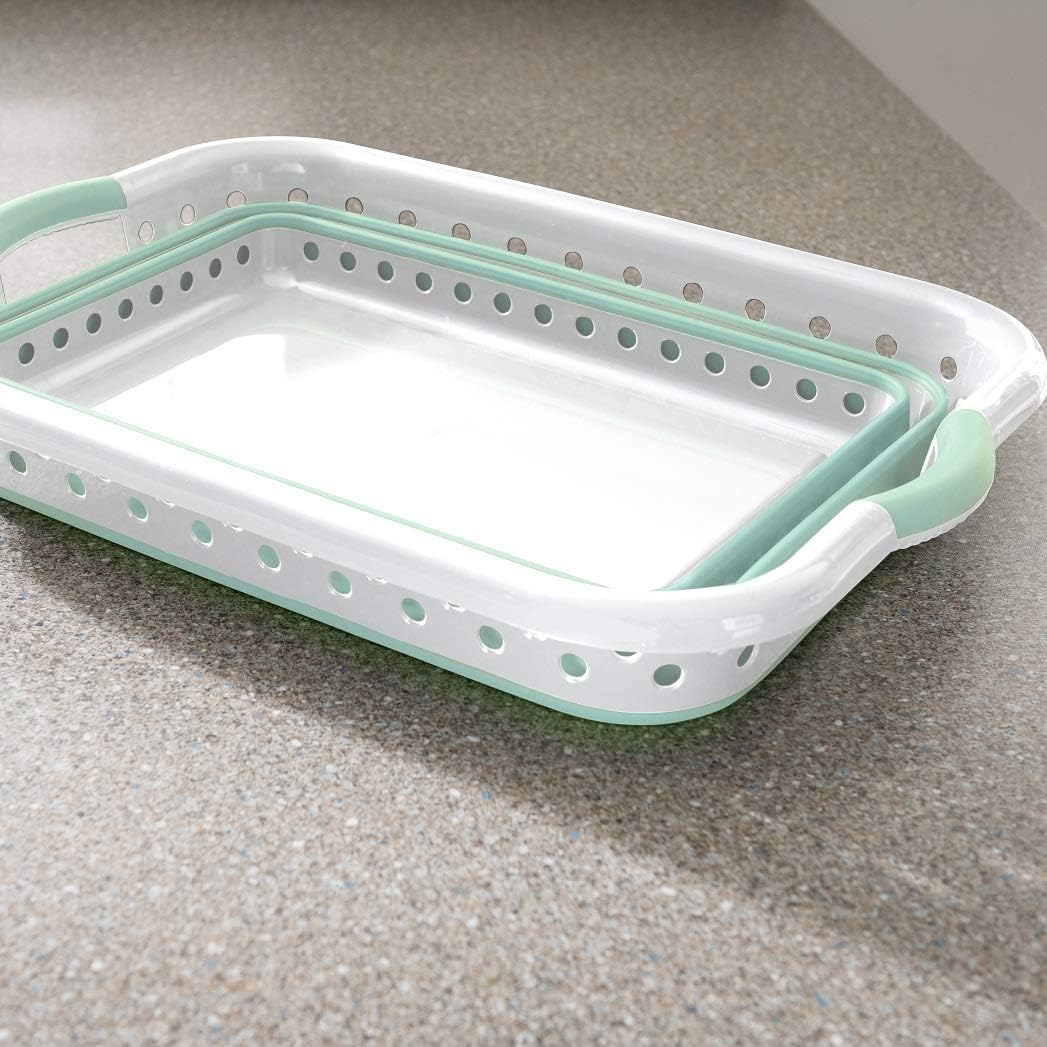 Addis 45L Foldable Rectangular Laundry Basket – White & Aqua Haze image 4