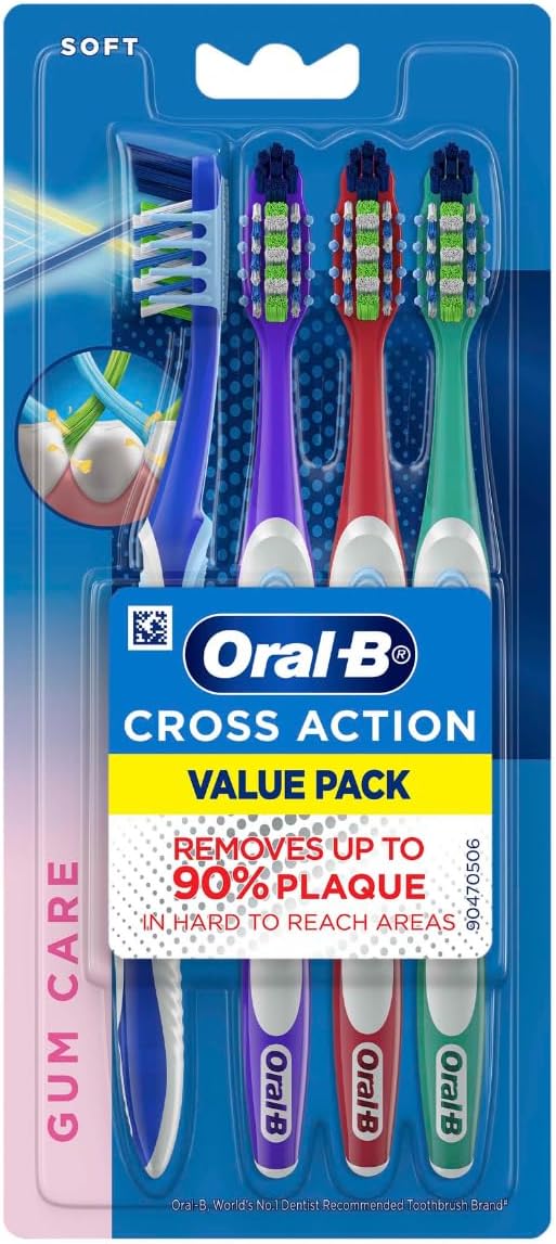 Oral-B Cross Action Gum Care Soft Toothbrush 4 Pack