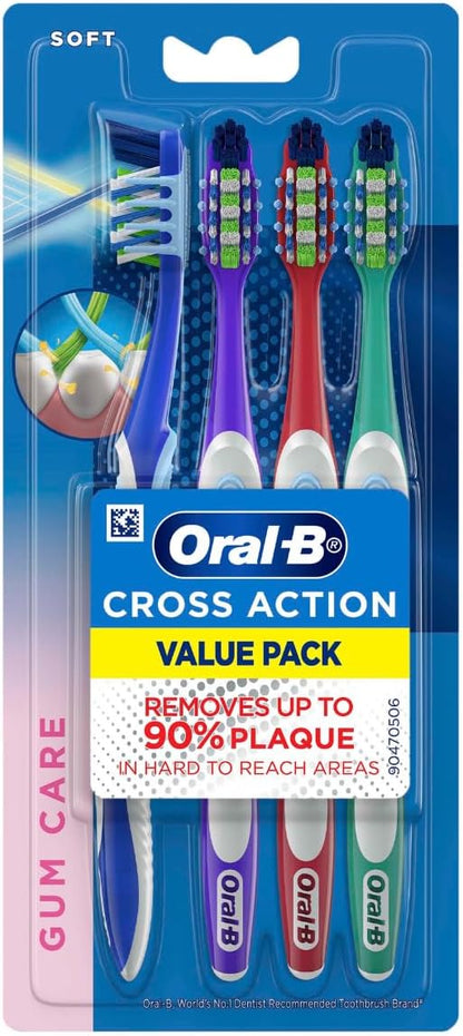 Oral-B Cross Action Gum Care Soft Toothbrush 4 Pack