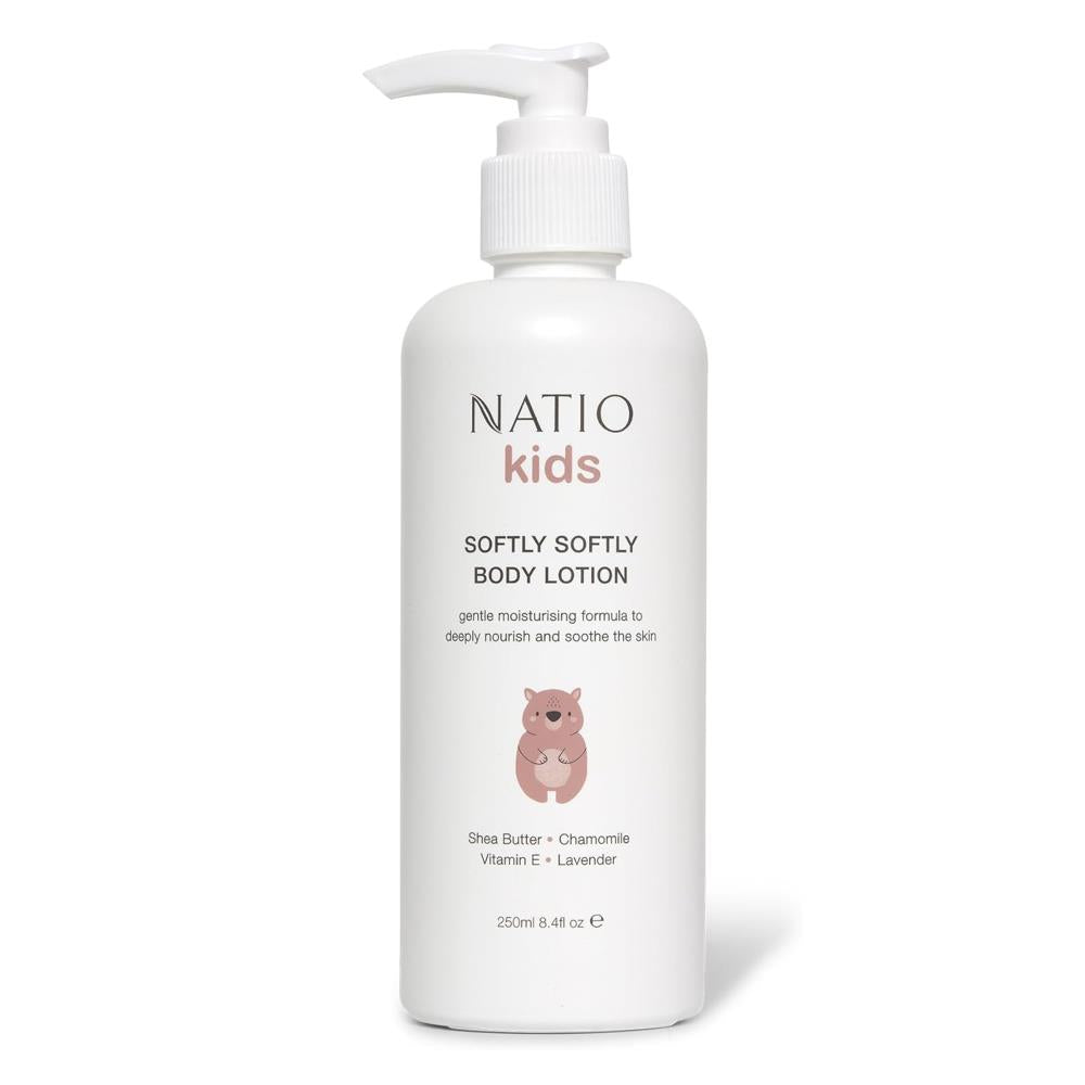 Natio Kids Softly Softly Body Lotion 250ml – Hydrating Moisturiser with Grape Seed, Shea Butter, Chamomile, Lavender, Geranium & Grapefruit – Dermatologically Tested – Made in Aust image 5