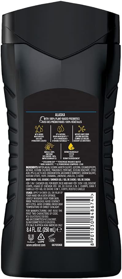 AXE Alaska 3-in-1 Body, Face & Hair Wash for Men, 250ml image 3