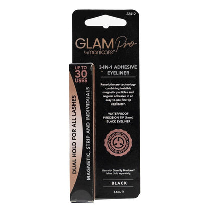 Manicare Glam Pro 3-in-1 Adhesive Eyeliner Black 3.5mL image 2