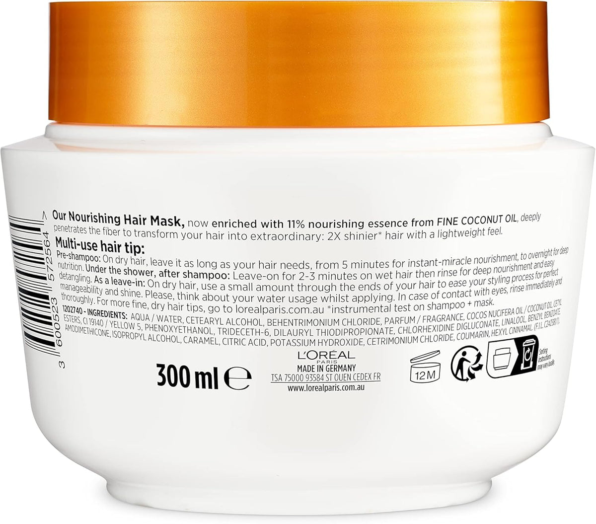 L'Oréal Paris Elvive Extraordinary Oil Coconut Hair Mask 300ml image 2