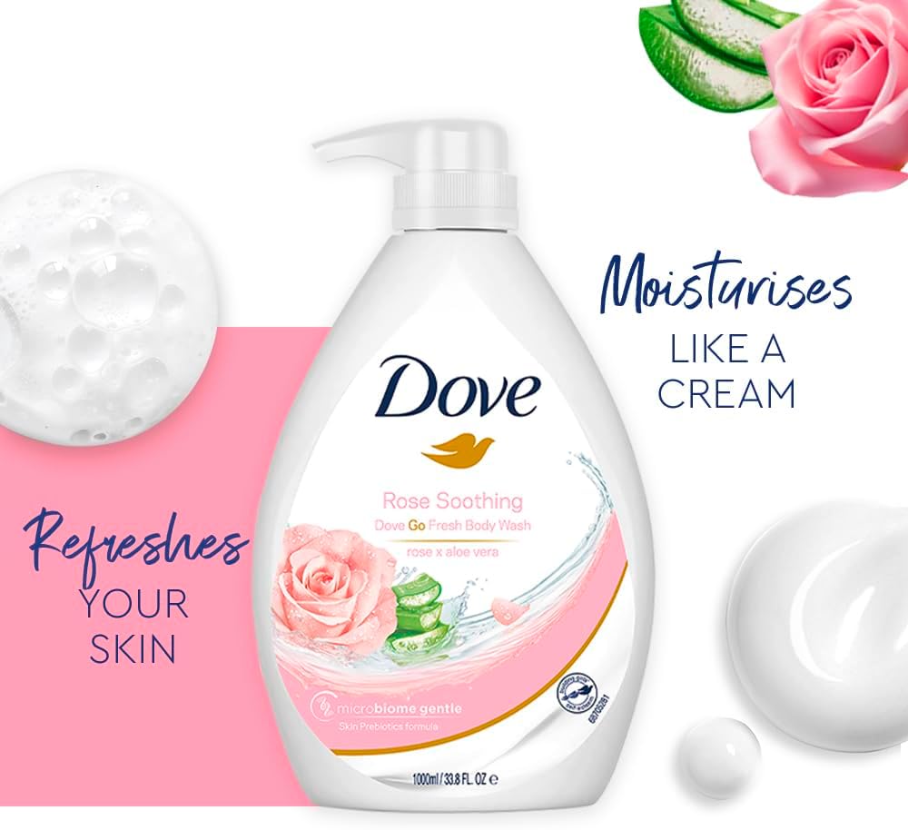 Dove Rose Soothing and Aloe Vera Body Wash 1000 ml image 6
