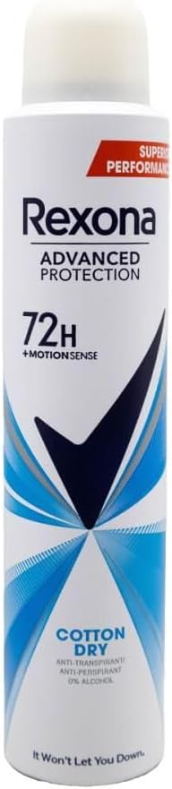 Rexona Cotton Dry Antiperspirant Deodorant Spray – Advanced Protection, 72-Hour Sweat & Odour Defence, 200ml
