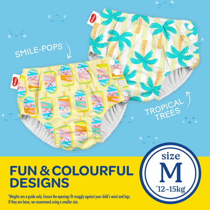 Huggies Little Swimmers Reusable Swim Nappy Medium (12-15kg) Tropical Tree image 7