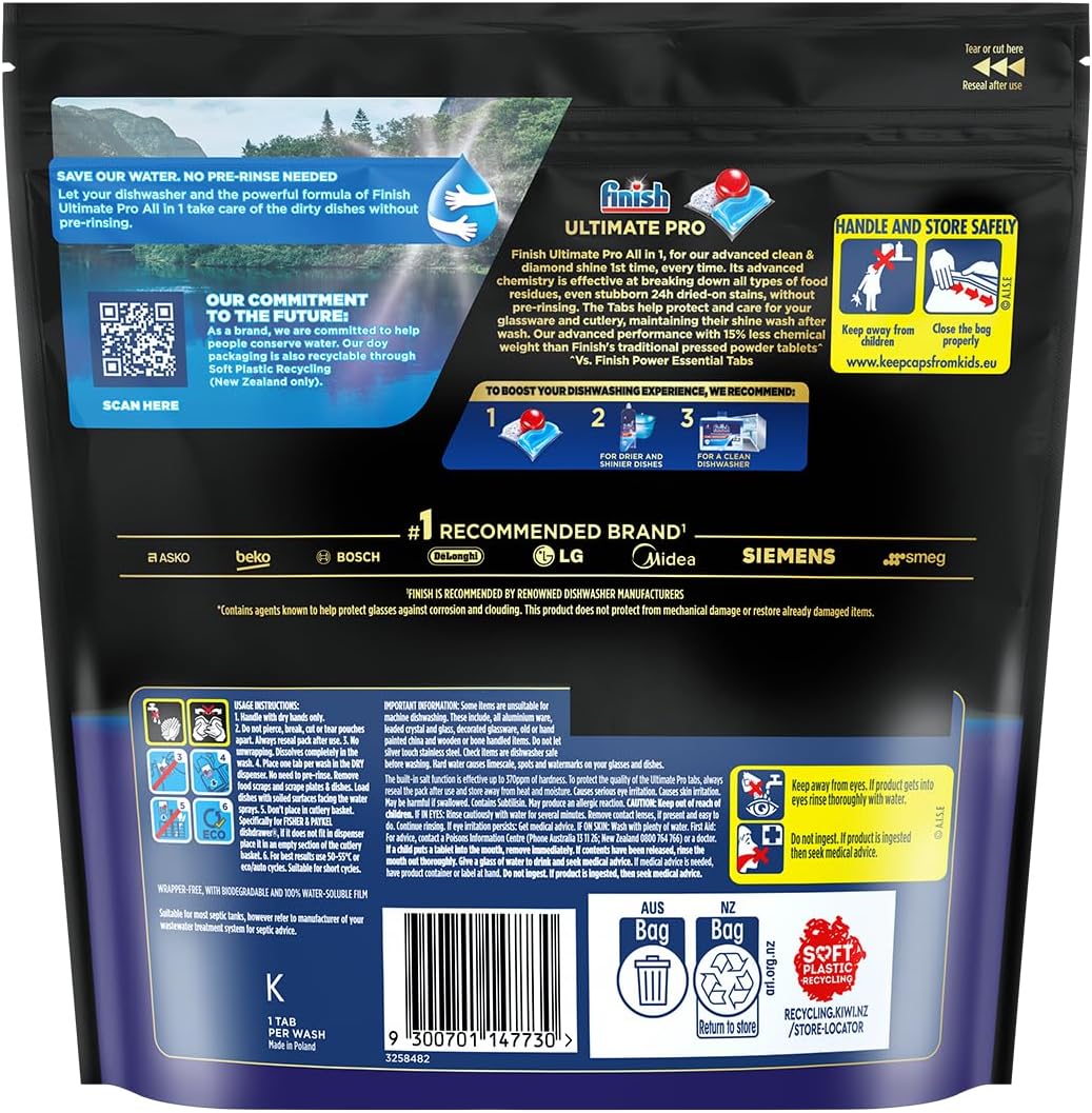 Finish Ultimate Pro Dishwash Tablets, Baking Soda, 32 Tablets image 3