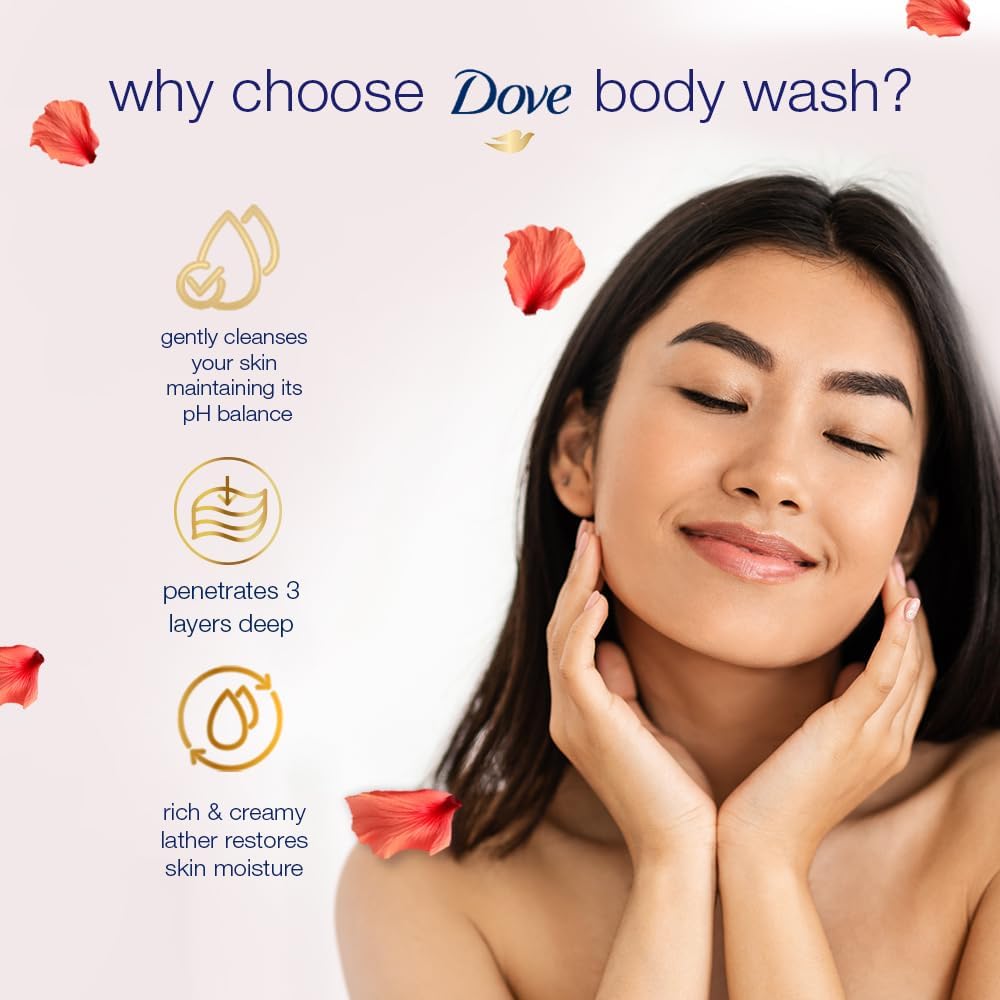 Dove Relaxing Care Nourishing Body Wash 1L - Almond Cream & Hibiscus image 5