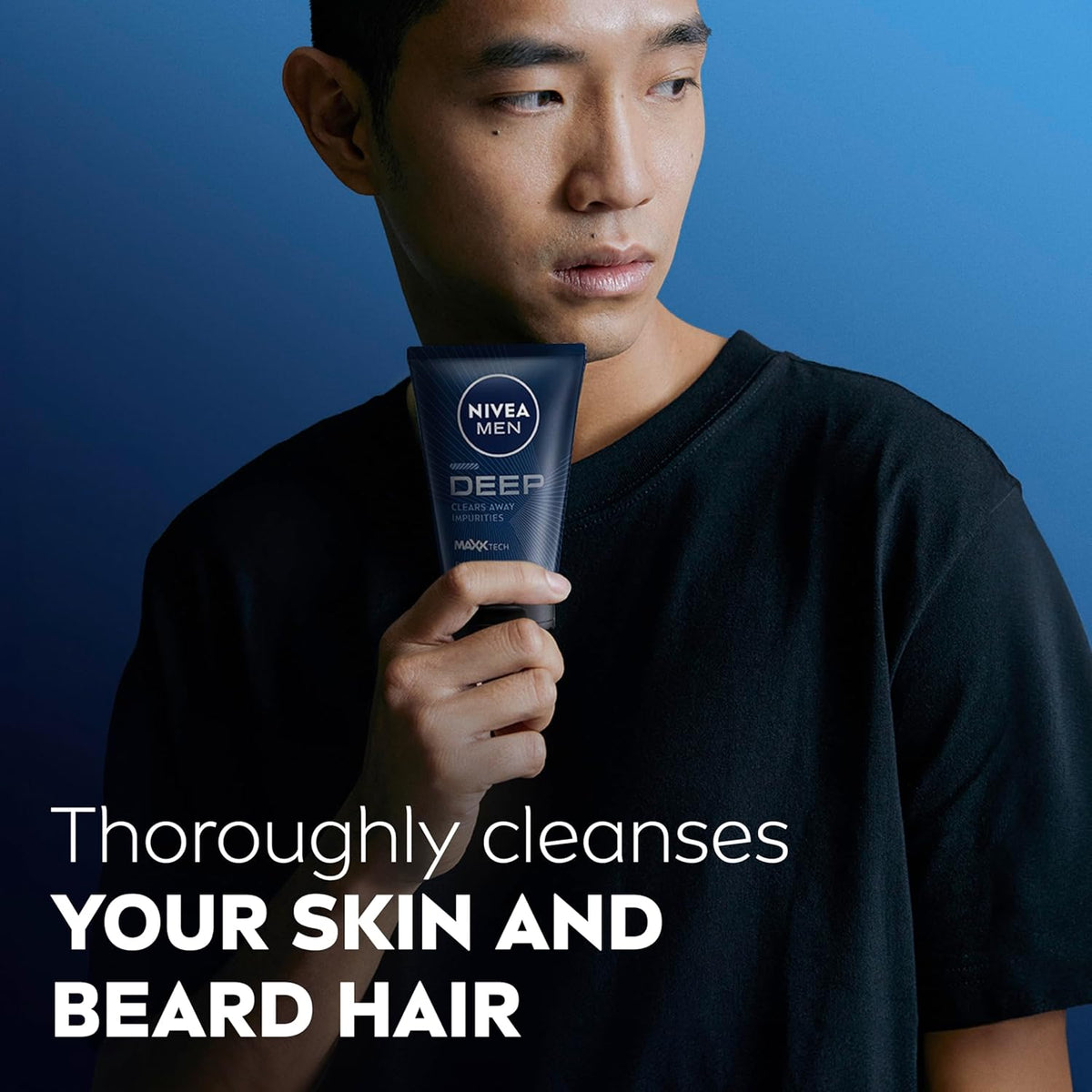 NIVEA MEN Deep Skincare Gift Set (3 Piece) | Shower Gel, Face Wash & Multipurpose Cream | Bonus Wash Bag Included image 6