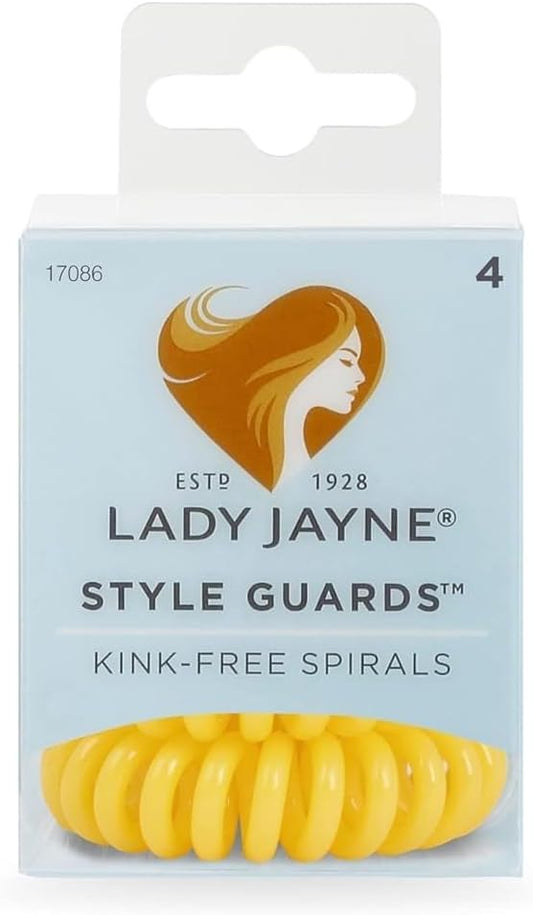 Lady Jayne Style Guards Kink-Free Spirals, Yellow (Pack of 4)