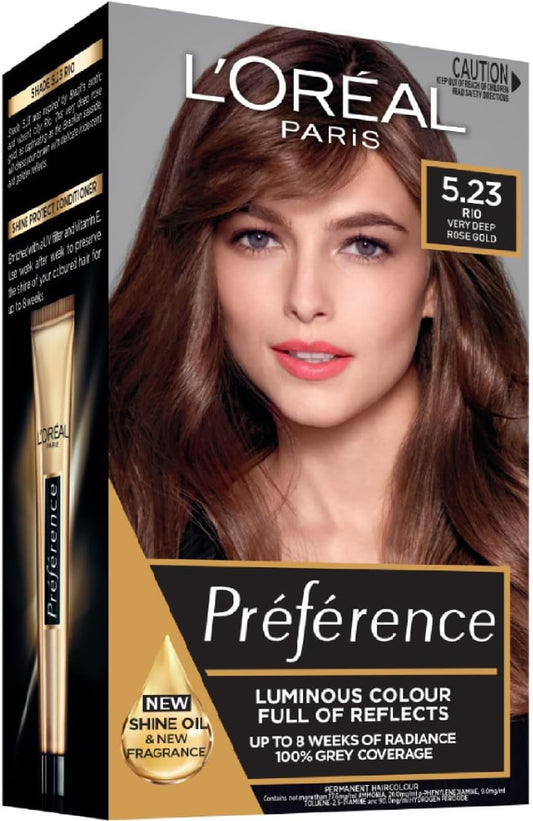 L'Oréal Paris Préférence Permanent Hair Colour - 5.23 Very Deep Rose Gold