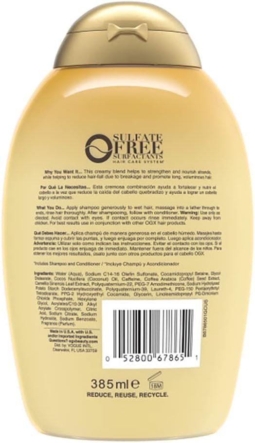 OGX Anti-Hair Fall + Coconut Caffeine Strengthening Shampoo 385mL image 2