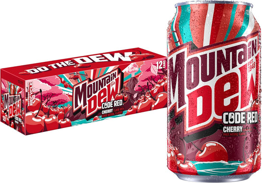 Mountain Dew Code Red Cherry Flavored Soda Pop 360 ml