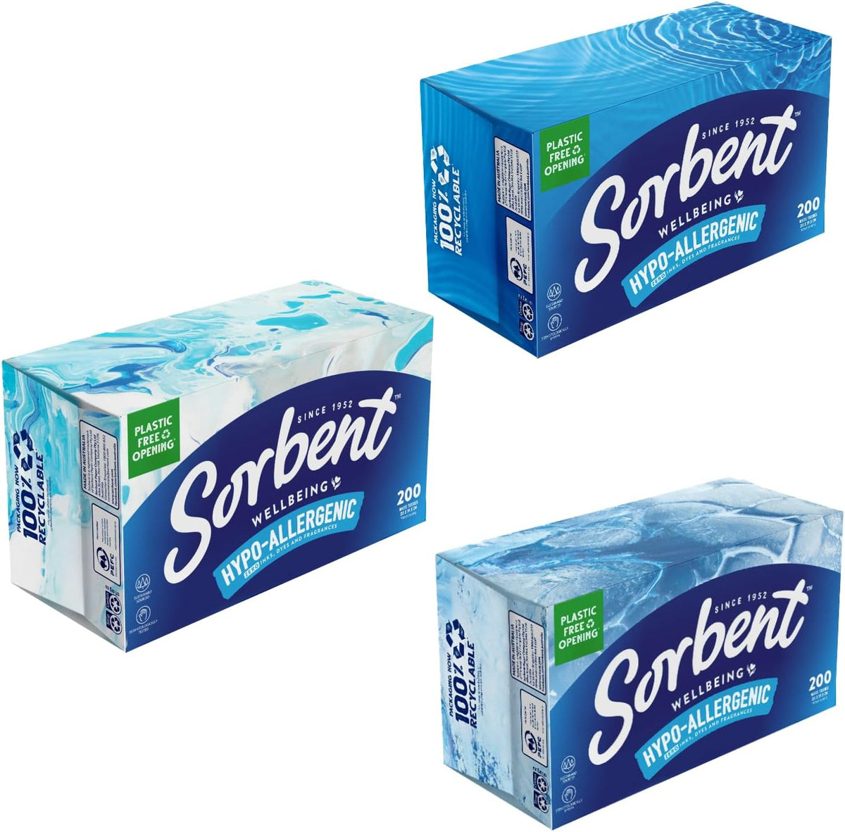 Sorbent Hypo-Allergenic Facial Tissues 200 Sheets x 12 Packs image 3