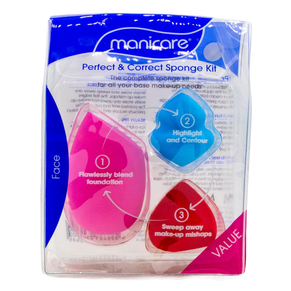 Manicare Perfect & Correct Sponge Kit – 3 Pack