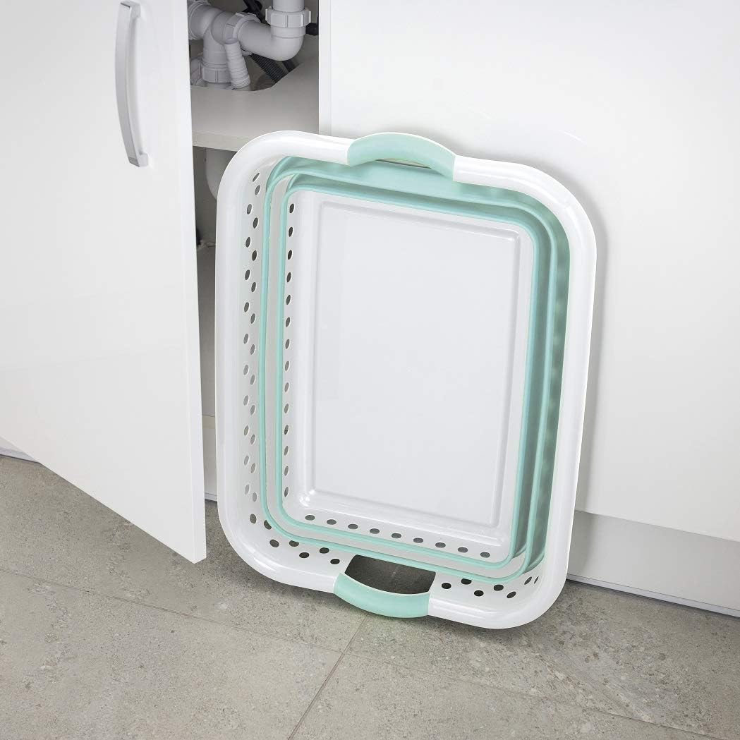 Addis 45L Foldable Rectangular Laundry Basket – White & Aqua Haze image 5