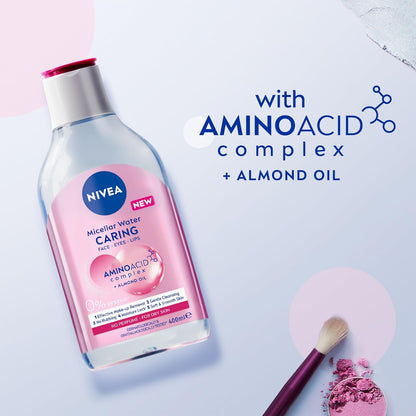 NIVEA Micellar Water Caring 400ml | Gentle Face Cleanser & Makeup Remover for Dry & Sensitive Skin image 8