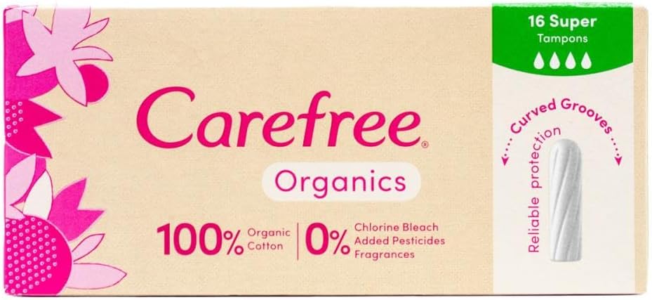 CAREFREE TAMPONS ORGANICS SUPER 16 PK