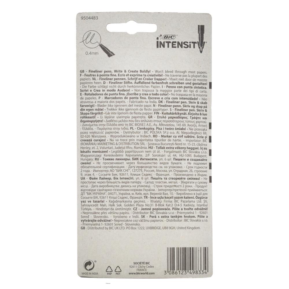 BIC Intensity Fine Felt Tip Pens - Assorted Pastel Colours, Pack of 6 image 4